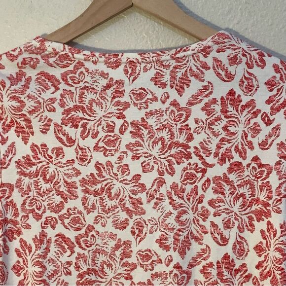 CROFT & BARROW The Classic Tee Women’s Small Red White Scoop Neck Long Sleeve. - Picture 5 of 10